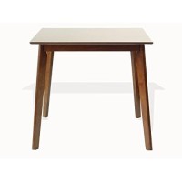 Wickerix Set Of 3 Dining Kitchen Square Table And 2 Yumiko Side Chairs Solid Wood W/Padded Seat Medium Brown