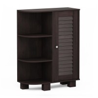 Furinno Indo Storage Shelf with Louver Door Cabinet Espresso