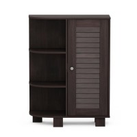 Furinno Indo Storage Shelf with Louver Door Cabinet Espresso