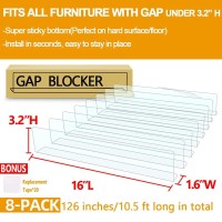 8-Pack Toy Blocker, Qiyihome Gap Bumper For Under Furniture, Bpa Free Safe Pvc With Strong Adhesive, Stop Things Going Under Sofa Couch Or Bed, Easy To Install