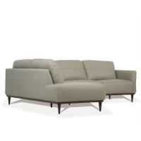 Acme Tampa Left Facing Leather Sectional In Airy Green