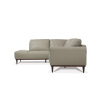 Acme Tampa Left Facing Leather Sectional In Airy Green