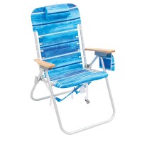 Rio Gear 4-Position Hi-Boy Backpack Beach Chair -Aluminum, Stripe