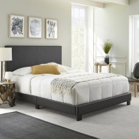 Boyd Sleep Florence Upholstered Faux Leather Platform Bed Twin Black