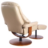 RelaxR Lindley Recliner and Ottoman in Cobble Air Leather