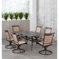 Hanover Fontana 7-Piece Outdoor Patio Dining Set With 38