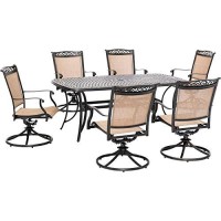 Hanover Fontana 7-Piece Outdoor Patio Dining Set With 38