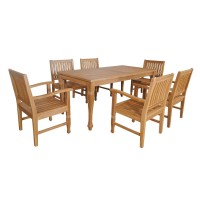 Anderson Teak Set-235 Rockford 7-Pieces Teak Dining Set, Natural