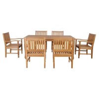 Anderson Teak Set-235 Rockford 7-Pieces Teak Dining Set, Natural