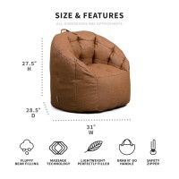 Big Joe Milano Beanbag Chair With Vibe Caramel Montana Leather