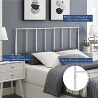 Modway Kiana Stainless Steel Metal Full Headboard In White