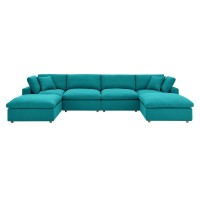 Commix Down Filled Overstuffed 6Piece Sectional Sofa