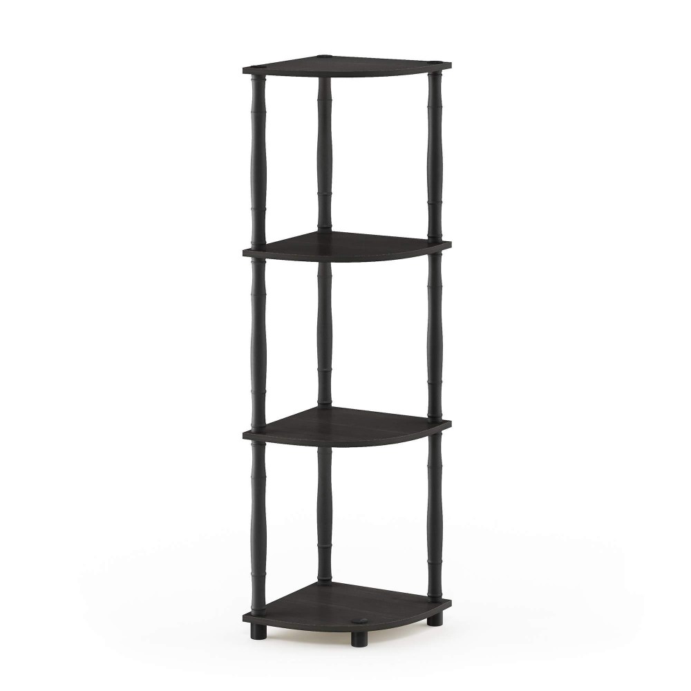 Furinno TurnNTube 4Tier Corner Display Rack Multipurpose Shelving Unit with Classic Tubes EspressoBlack 18114EXBK Espres