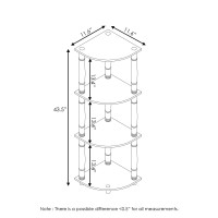 Furinno TurnNTube 4Tier Corner Display Rack Multipurpose Shelving Unit with Classic Tubes EspressoBlack 18114EXBK Espres