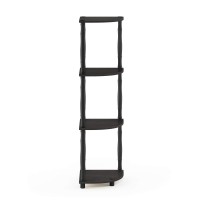 Furinno TurnNTube 4Tier Corner Display Rack Multipurpose Shelving Unit with Classic Tubes EspressoBlack 18114EXBK Espres