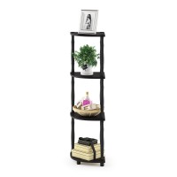 Furinno TurnNTube 4Tier Corner Display Rack Multipurpose Shelving Unit with Classic Tubes EspressoBlack 18114EXBK Espres