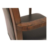 Benjara Wooden Swivel Chair With Leatherette Adjustable Seat, Brown