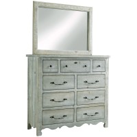 Progressive Furniture Chatsworth Drawer Dresser With Mirror, Mint