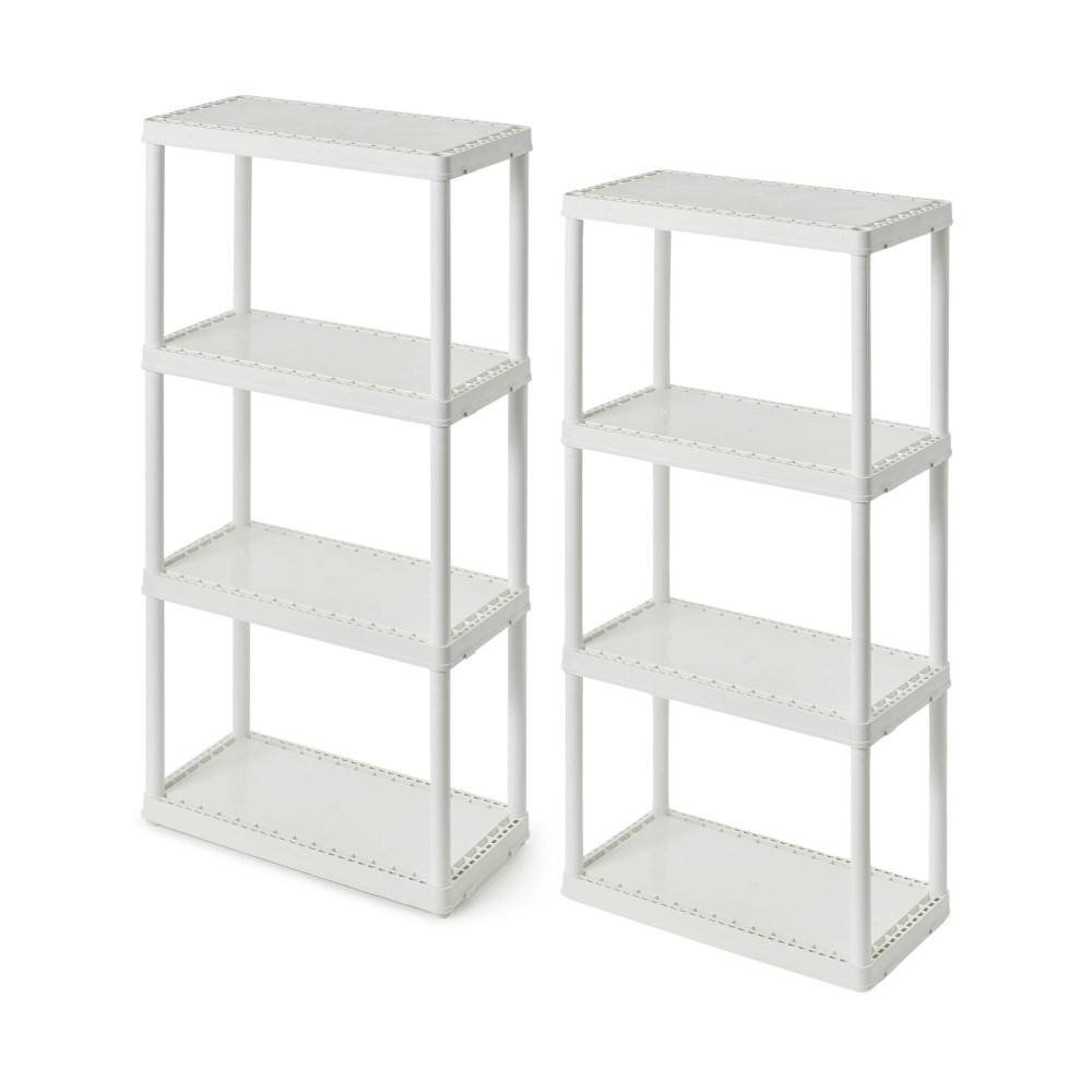 Gracious Living 4 Shelf Fixed Height Solid Light Duty Storage Unit 12 X 24 X 48 For Home Garage Basement Laundry White 2