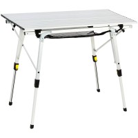 Portal Outdoor Folding Portable Picnic Camping Table With Adjustable Height Aluminum Roll Up Table Top Mesh Layer