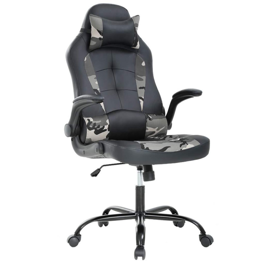 Pc Gaming Chair Ergonomic Office Chair Cheap Desk Chair Pu Leather Racing Chair Executive Swivel Rolling Computer Chair With Lum