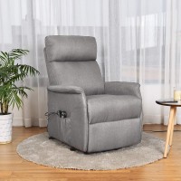 Giantex Power Lift Massage Recliner Chair For Elderly, Soft Fabric Sofa Chair, Heavy Padded Cushion, Remote Control, Home Theater Seating, Leisure Lounge W/Side Pocket, Living Room Office (Brown)