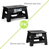 Delxo Folding Step Stool For Kids And Adults 15Inch Extra Wide 9 Inch Height Heavy Duty Stepping Stool More Safe And Comfortabl