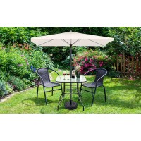 Vingli Glass Patio Table With Umbrella Hole  32