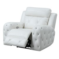 U8311Blanche WhitePr Power Recliner Blanche White