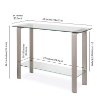 Asta 42'' Wide Rectangular Console Table In Nickel