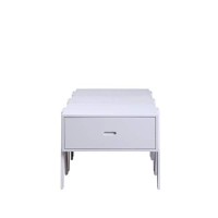 Benjara, White Wooden Convertible Coffee Table With Angled Legs