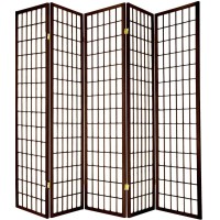 Legacy Decor 5 Panels Room Divider Privacy Screen Partition Shoji Style 71 Tall X 875 Wide Espresso Finish