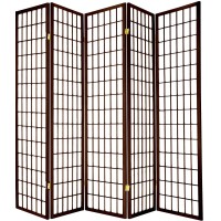 Legacy Decor 5 Panels Room Divider Privacy Screen Partition Shoji Style 71 Tall X 875 Wide Espresso Finish