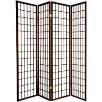 4 Panels Room Divider Privacy Screen Partition Shoji Style 6 Ft Tall Espresso Color