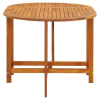 Vidaxl Solid Acacia Wood Patio Drop Leaf Table Oval Dinning Stand Furniture