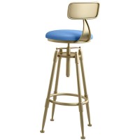 Rxbfd Industrial Wind Lift Bar Stool, Breakfast Kitchen Rotating High Stool, Ergonomic Design, Wrought Iron Bench Foot & High Rebound Sponge Filled Leather Cushion, Bearing More Than 150Kg