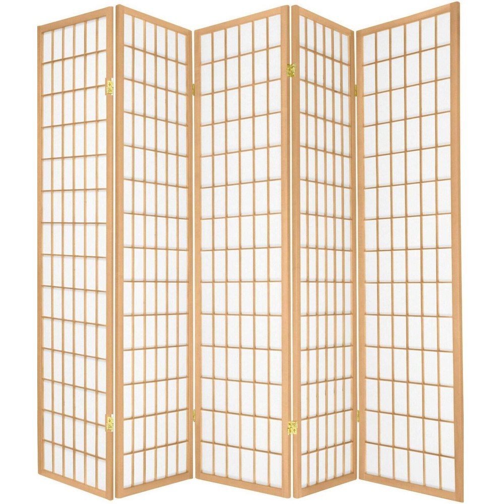 Legacy Decor 5 Panels Room Divider Privacy Screen Partition Shoji Style 71 Tall X 875 Wide Natural Finish