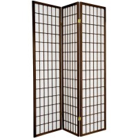 Legacy Decor 3 Panels Room Privacy Screen Divider Japanese Shoji Style Espresso Finish