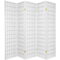 Legacy Decor Japanese Style Room Screen Divider Black Cherry Natural Espresso Or White Color 5 Panel White