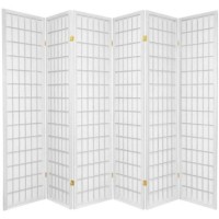 Legacy Decor Japanese Style Room Screen Divider 6 Panels White Color 71 High X 104 Wide