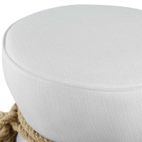 Beat Nautical Rope Upholstered Fabric Ottoman