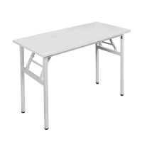 Dlandhome 39 Inches Small Computer Desk For Home Office Folding Table Writing Table For Small Spaces Study Table Laptop Desk No Assembly Required White Dnd-Ac5Dw-100