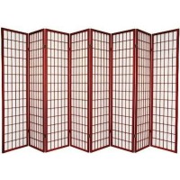 Legacy Decor Japanese Style Room Screen Divider Black Cherry Natural Espresso Or White Color 8Panel Cherry 71 High X 14