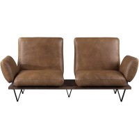Acme Narech Top Grain Leather Sofa with Swivel in Nutmeg