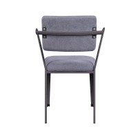 Acme Cargo Upholstered Dining Arm Chair In Gray And Gunmetal Set Of 2