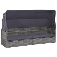 vidaXL Garden Bed with Canopy Gray 807x244 Poly Rattan 43962