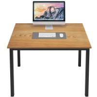 Dlandhome 39 Inches Small Computer Desk For Home Office Activity Table Writing Table For Small Spaces Study Table Student Laptop Desk Teak And Black Dnd-Ac3Bb-100