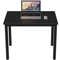 Dlandhome 31.5 Inches Small Computer Desk For Home Office Activity Table Writing Table For Small Spaces Study Table Student Laptop Desk Black Dnd-Ac3Cb-8040