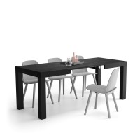 Mobili Fiver, First Extendable Table, Ashwood Black, Made In Italy