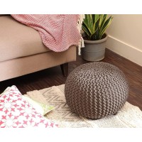 Redearth Round Pouf Foot Stool Bean Bag Ottoman Hand Knitted Boho Pouffe Home Decor Poof Stuffed Foot Rest For Living Roo